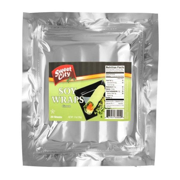 Sweet City Soy Wraps Green 20 Pack 100G