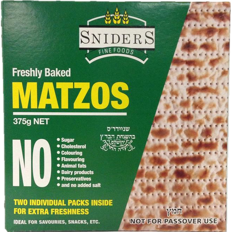 Sniders Matzot Regular Not For Passover 375G