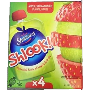 Shneiders Shlook Apple Strawberry Sauce 4 X 90G