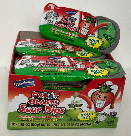 Fruit Blasts Candy Sour Dips In Display 50G