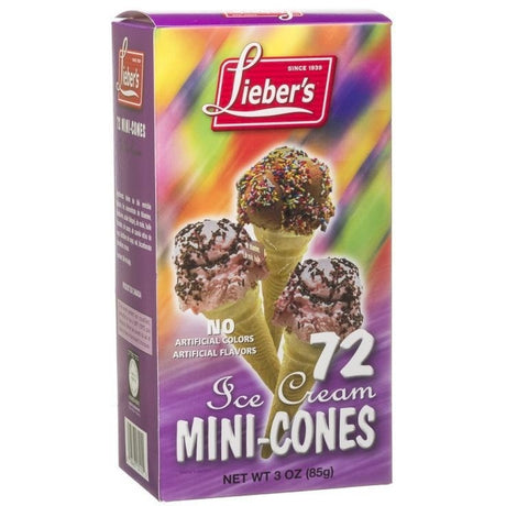 Liebers Mini Ice Cream Cones 72 Pack