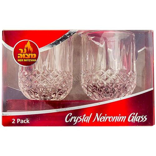 Ner Mitzvah Crystal Candle Glass Holder