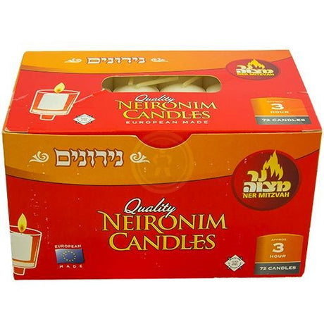 Ner Mitzvah Neironim 72'S 3 Hour Candles