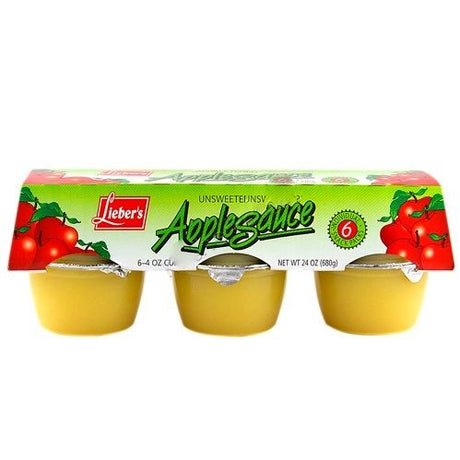 LIEBERS APPLE SAUCE 6 PACK UNSWEETENED 680G x 12